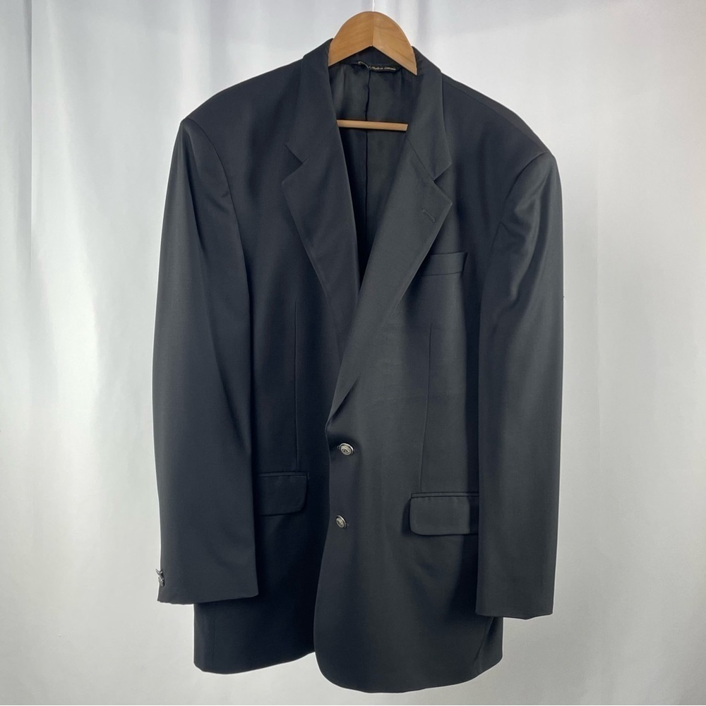 Jack Victor Super 100's 100% Wool 2‎ Button Blazer in Black Size 46L